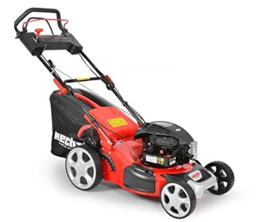 HECHT Benzin-Rasenmäher 549 SB Briggs & Stratton Benzin-Mäher (4 PS Motorleistung, 46 cm Schnittbreite, 7-fache Schnitthöhenverstellung 25-75 mm, 60 L Fangsack) -